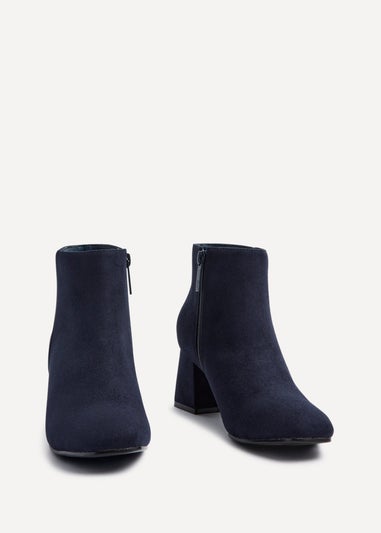 Linzi Verse Navy Suede Block Heel Ankle Boot