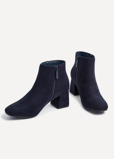 Linzi Verse Navy Suede Block Heel Ankle Boot
