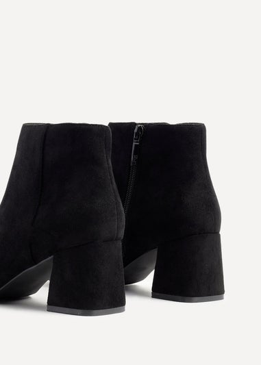 Linzi Verse Black Suede Block Heel Ankle Boot