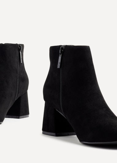 Linzi Verse Black Suede Block Heel Ankle Boot