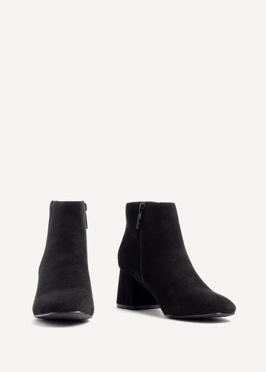 Linzi Verse Black Suede Block Heel Ankle Boot