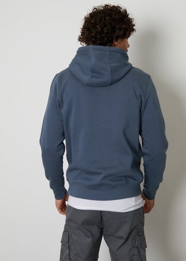Threadbare Blue Cotton Blend Pullover Hoody