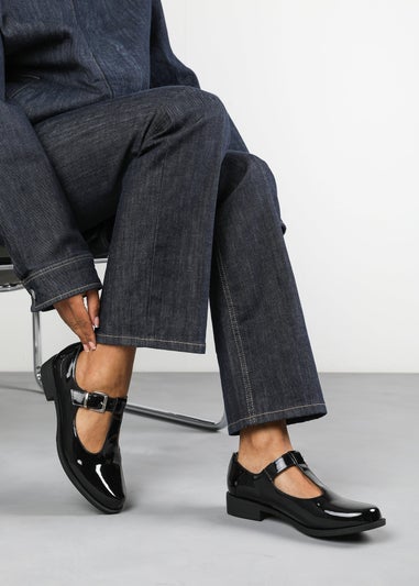 Where's That From Natalie Black Patent Mary Janes Loafers