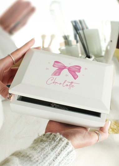 Personalised Memento Company White Bow Jewellery Box