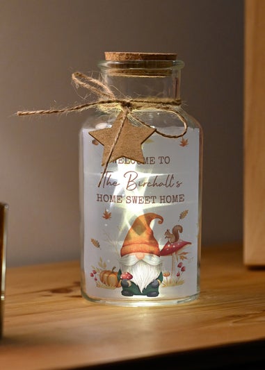 Personalised Memento Company Clear Autumn Gonk LED Light Up Jar
