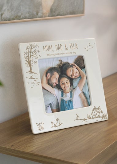 Personalised Memento Company White Cottagecore Ceramic 4x4 Frame