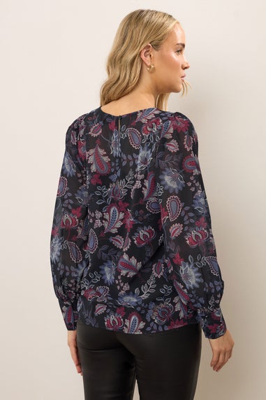 Long Tall Sally Purple Paisley Sheer Blouse