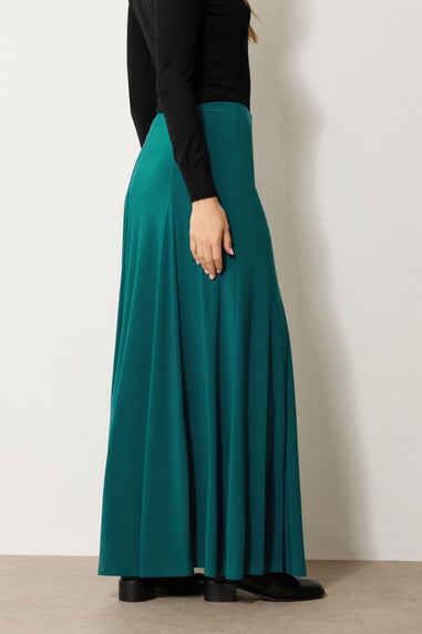 Long Tall Sally Teal Green Godet Maxi Skirt