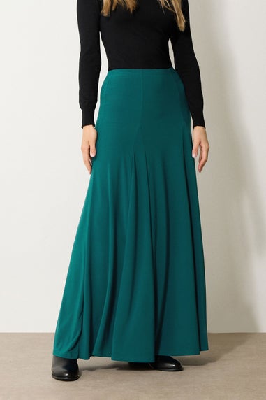 Long Tall Sally Teal Green Godet Maxi Skirt