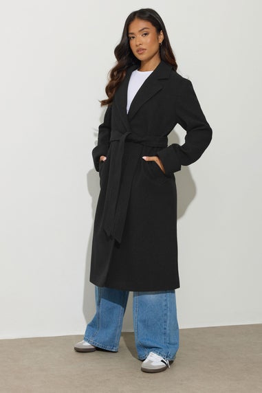 PixieGirl Petite Black Wrap Belt Coat