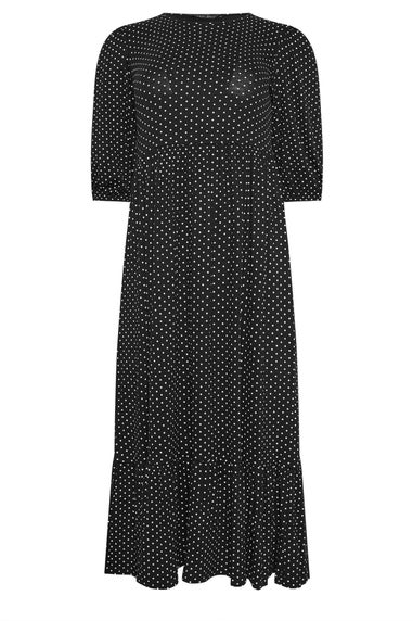 PixieGirl Petite Black Spot Midi Dress