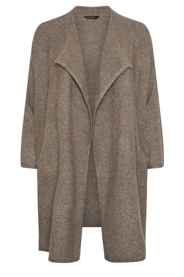 Evans Curve Natural Brown Waterfall Coatigan