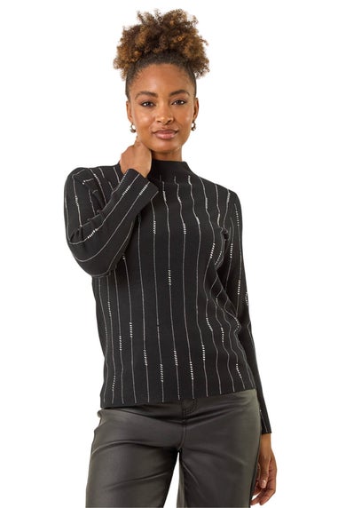 Roman Black Lined Hotfix Knit Jumper