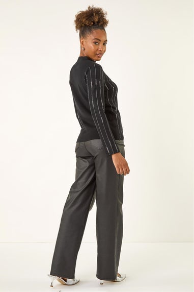 Roman Black Lined Hotfix Knit Jumper