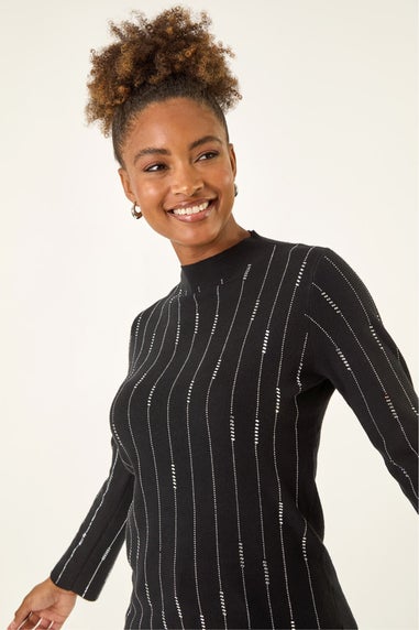 Roman Black Lined Hotfix Knit Jumper