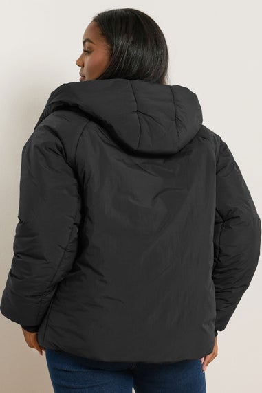 Yours Curve Black Padded Coat