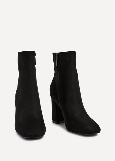 Linzi Scout Black Suede Classic Block Heeled Ankle Boot