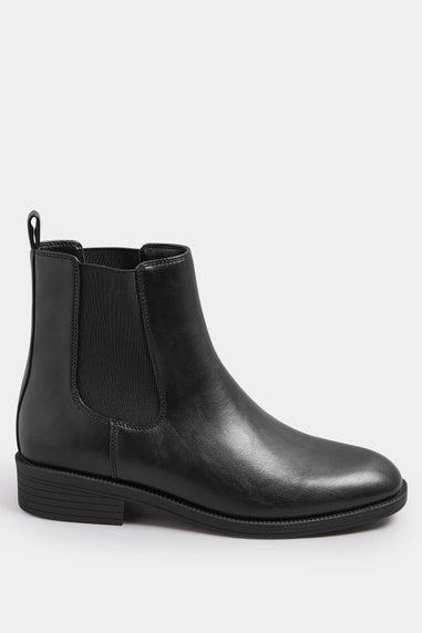 Yours Black Faux Leather Chelsea Ankle Boots In Wide E Fit & Extra Wide EEE Fit