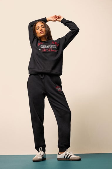 PixieGirl Petite Black 'Apres Ski' Slogan Sweatshirt