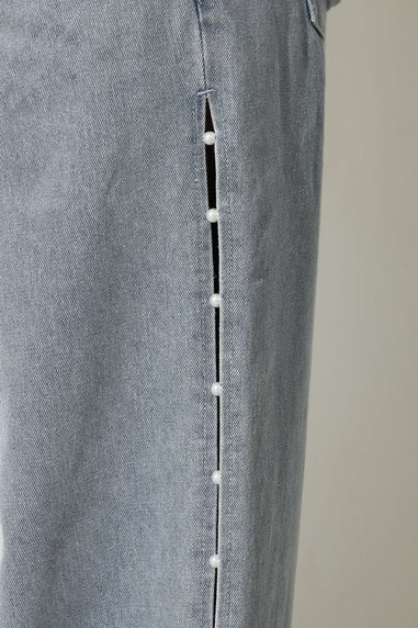 PixieGirl Petite Light Blue Pearl Detail Jeans