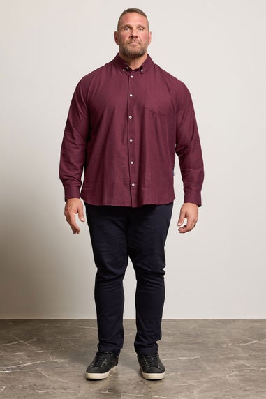BadRhino Burgundy Red Long Sleeve Slub Shirt