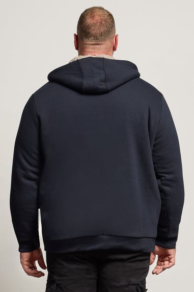 BadRhino Navy Blue Borg Lined Zip Through Hoodie