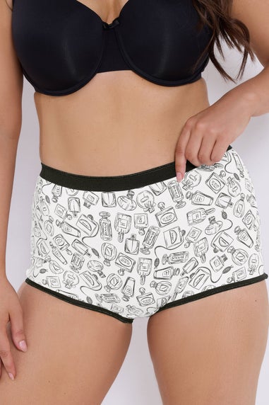 Yours 5 Pack Black Perfume Bottle Print Shorts