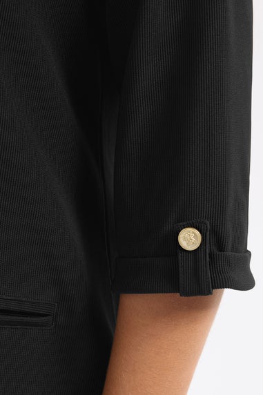 Yours Curve Black Ribbed Mini Shift Dress