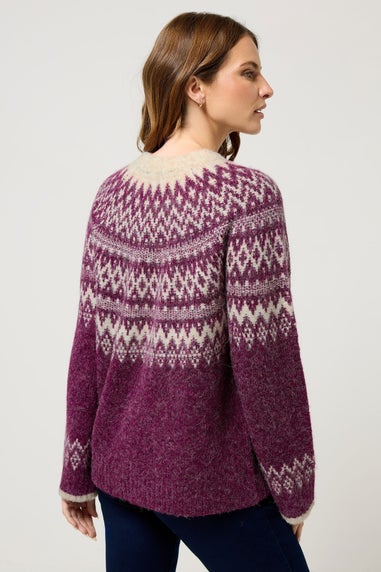M&Co Berry Purple Fairisle Jumper