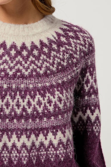 M&Co Berry Purple Fairisle Jumper