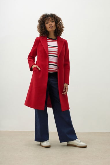 M&Co Red Midi Tailored Formal Coat