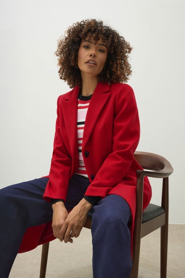 M&Co Red Midi Tailored Formal Coat