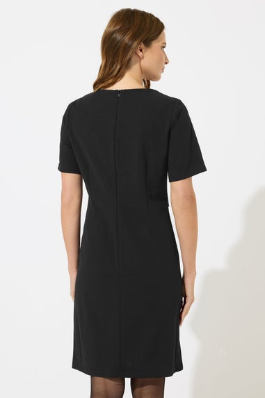M&Co Black Button Detail Tailored Dress