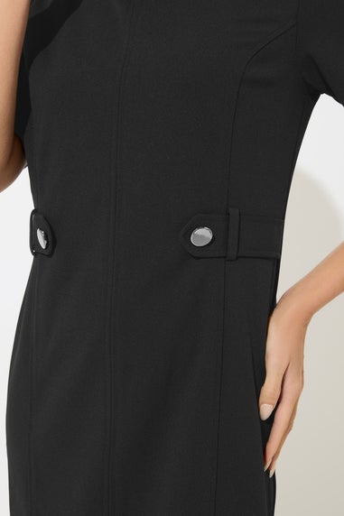 M&Co Black Button Detail Tailored Dress