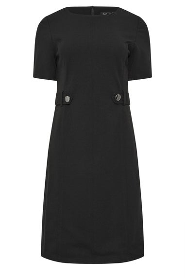 M&Co Black Button Detail Tailored Dress