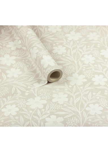 Arthouse Berry Floral Neutral Wallpaper