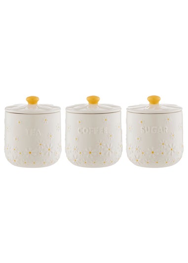 Price & Kensington Daisy Tea, Coffee & Sugar Storage Jars Set of 3