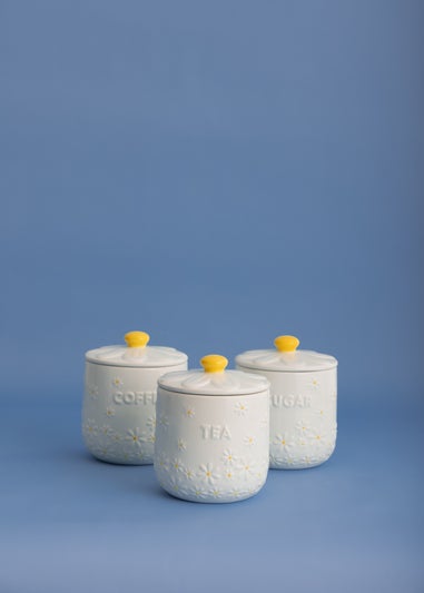 Price & Kensington Daisy Tea, Coffee & Sugar Storage Jars Set of 3