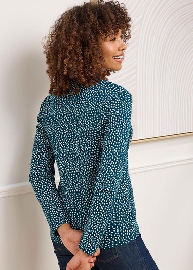 Cotton Traders Jade Wrinkle Free Long Sleeve Spot Jersey Top