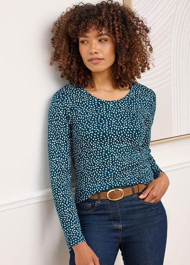 Cotton Traders Jade Wrinkle Free Long Sleeve Spot Jersey Top