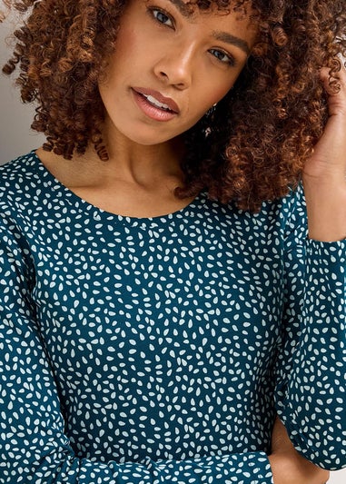 Cotton Traders Jade Wrinkle Free Long Sleeve Spot Jersey Top