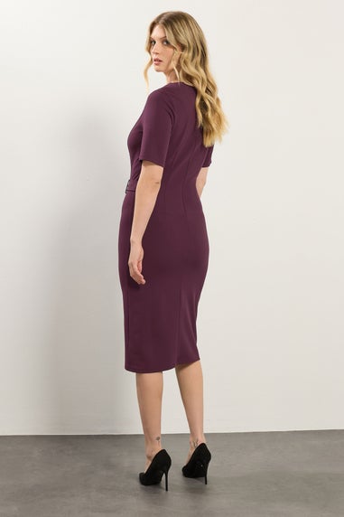 Long Tall Sally Berry Red Tailored Button Midi Dress