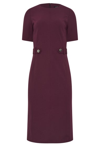 Long Tall Sally Berry Red Tailored Button Midi Dress