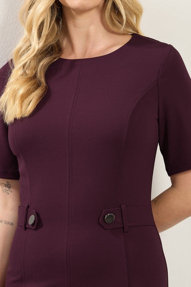 Long Tall Sally Berry Red Tailored Button Midi Dress