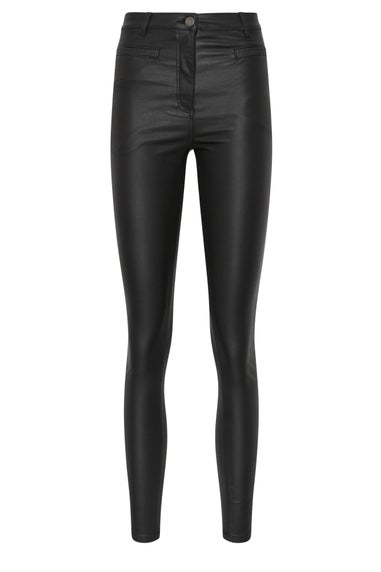 Long Tall Sally Black Faux Leather Skinny Jeans