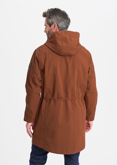 Cotton Traders Chestnut Waterproof Quilt Lined Coat