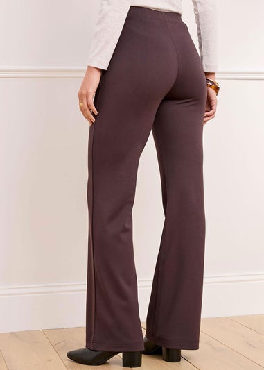 Cotton Traders Dark Chocolate Jersey Wide Leg Trousers