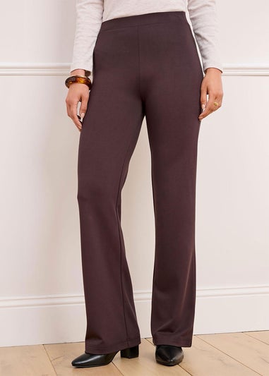 Cotton Traders Dark Chocolate Jersey Wide Leg Trousers