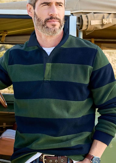 Cotton Traders Hunter Fleece Cut & Sew Rugby Shirt