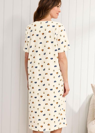 Cotton Traders Multi 2 Pack Short Sleeve Button Front Nightdress